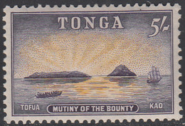 Tonga 1953 MH Sc #111 5sh Mutiny Of The Bounty, Canoe - Tonga (...-1970)