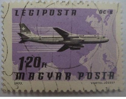 Hungary 1977 Airmail Airplane DC 8, Swiss-air, South East Asia 1.20ft  [USED] - Sonstige & Ohne Zuordnung