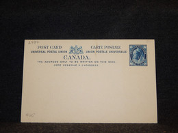 Canada 2c Blue Unused Stationery Card__(2787) - 1860-1899 Reign Of Victoria