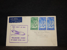 New Zealand 1950 Wellington-Sydney Flying Boat Cover__(226) - Storia Postale