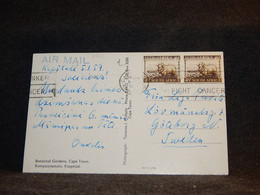 South Africa 1957 Air Mail Card To Sweden__(3821) - Luchtpost