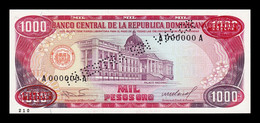 República Dominicana 1000 Pesos Oro 1985 Pick 124Bs Specimen SC UNC - Dominikanische Rep.