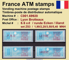 France ATM Stamps C001.69920 Michel 6.6 Xd Series ZS3 Neuf / MNH / Crouzet LSA Distributeurs Automatenmarken Frama Lisa - 1985 « Carrier » Paper