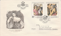 TCHECOSLOVAQUIE 1978 LETTRE FDC PRAGA78 TP DU BF 44 PEINTURES DU TITIEN POUR LA FRANCE - Autres & Non Classés