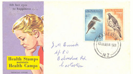 NEW ZEALAND 1960, Superb FDC With Health Stamps (BIRDS) With First Day Postmark Of „MASTERTON / N.Z“ - FDC