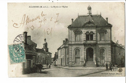 CPA Carte Postale -France-  Allonnes- La Mairie Et L'église -1907 VM27754m - Allonnes