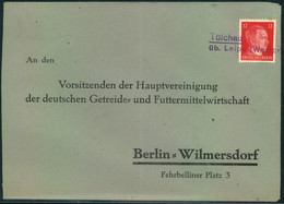 1943 (ca.) Notstempel "Tülchau üb. Leipa" Auf Antwortbrief Nach Berlin. Seltener Westpreussenstempel - Maschinenstempel (EMA)