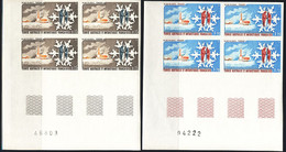 F.S.A.T. (1984) Glaciology. Set Of 2 Imperforate Corner Blocks Of 4. Scott Nos 105-6, Yvert Nos 102-3. - Geschnittene, Druckproben Und Abarten