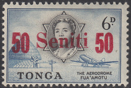 Tonga 1967 MH Sc #173 50s On 6p (red) The Aerodrome Fuaamotu - Tonga (...-1970)