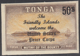 Tonga 1967 MH Sc #189 50s On 5sh Mutiny Of The Bounty Die Cut O/P - Tonga (...-1970)
