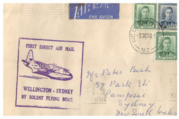 (FF 2) First Direct Air Mail From Wellington To Sydney - 1950 - Storia Postale