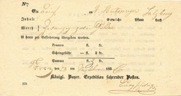 BAYERN 1856, "TITTMONING" Hs. Kab.-Fahrpost-Aufgabe-Schein, Scheingebühr 3 Kr. - Briefe U. Dokumente