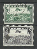 LUXEMBOURG Luxemburg 1933 Michel 250 - 251 O Flugpost Air Mail Air Plane Doppeldecker - Oblitérés