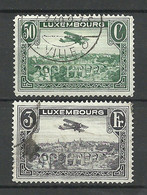 LUXEMBOURG Luxemburg 1933 Michel 250 - 251 O Flugpost Air Mail Air Plane Doppeldecker - Gebruikt