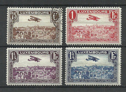 LUXEMBOURG Luxemburg 1931 Michel 234 - 237 */o Flugpost Air Mail Air Plane Doppeldecker - Used Stamps