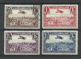 LUXEMBOURG Luxemburg 1931 Michel 234 - 237 */o Flugpost Air Mail Air Plane Doppeldecker - Gebruikt