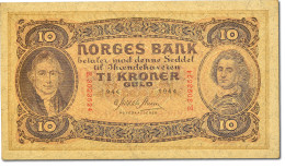 Billet, Norvège, 10 Kroner, 1944, NEUF - Norvège