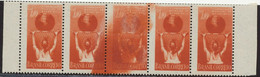 BRASILIEN 1954 2.Weltmeisterschaft Im Basketball 1.40 Cr Rot ** (5x) ABARTEN - Unused Stamps