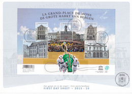 B01-345 A4 2015-010 Belgique First Day Sheet FDS Crin Porte Bonheur Grand Place Mons Bergen Doudou 01-06-2015 - 2011-2014