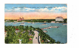 WEST PALM BEACH, Florida, USA, Looking East Across Lake Worth, 1948 Linen Postcard - Palm Beach