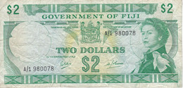 BILLETE DE FIJI DE 2 DOLLARS DEL AÑO 1974   (BANKNOTE) RARO - Fiji