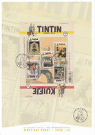 B01-346 A4 2016-15 4626 4630 BD Bande Dessinée Rare Collector Comic Tintin Et Milou Hergé BEL First Day Sheet FDS 2014 - 2011-2014
