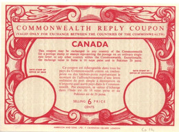 Coupon-réponse Commonwealth 6 Cents - Modèle Co 14 - Reply Coupon - IRC CRI IAS - - Reply Coupons