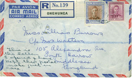 NEW ZEALAND1952? KGVI Registered Letter From ONEHUNGA To UK - Storia Postale