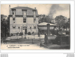 CPA 29 Carhaix Le Buffet De La Gare Et Le Train Tramway Ligne De Carhaix Chateaulin Camaret - Carhaix-Plouguer