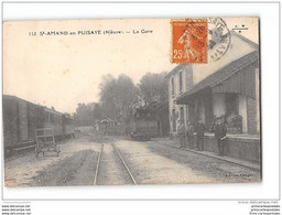 CPA 58 Saint Amand En Puisay La Gare Et Le Train Tramway Ligne De Cosne à St Amand - Saint-Amand-en-Puisaye