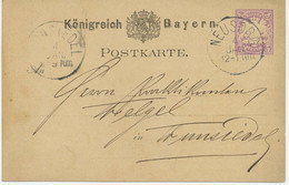 BAYERN "NEUSORG" (Opf.) K1 5 Pf GA-Postkarte 1880 Nach "WUNSIEDEL" K1, Selten, R - Postal  Stationery