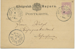 BAYERN ORTSSTEMPEL 188? 5 Pf Lila GA Sehr Seltene K1 HOLENBRUNN (Wunsiedel) - Postal  Stationery