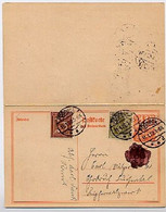 DR  P144 Antwort- Postkarte Pößneck - Ohrdruf 1922  Kat. 18,00 € - Cartes Postales