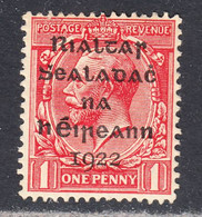 Ireland 1922 Mint Mounted, Broken 'S', Scarlet, Sc# ,SG 2 - Unused Stamps