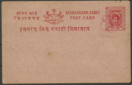 India, Kishangarh State Postal Card, Rajasthan Overprint Mint As Scan - Kishengarh