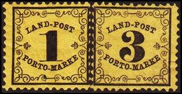 __1862. BADEN. __ LAND-POST 1 + 3 Kr. Hinged. () - JF415312 - Mint