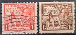 GREAT BRITAIN 1924 - Canceled - Sc# 185, 186 - Complete Set! - Gebraucht