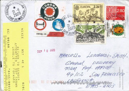 Lettre D'Andorre Adressée En Californie, Pendant Confinement Covid-19 (21 Aout 20), Return To Sender, Deux Photos - Lettres & Documents