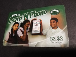 BELIZE Prepaid Card $2,-LEARN N PHONE  BTL   Used Card  **5038** - Belize