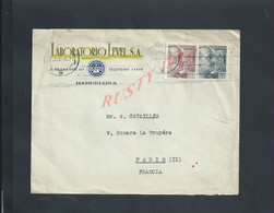 LETTRE COMMERCIALE SUR TIMBRES D ESPAGNE LABORATORIO LEVEL S A BARCELONA ( BARCELONE ) : - Spanje