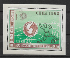 1962 MNH Albania, Block 11 Postfris** - 1962 – Chili