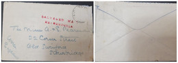 O) 1939 AUSTRALIA, STAMP LOST DUE TO THE CRASH OF FLYING, BOAT CENTURION, NEAR CALCUTTA, WITH RED DOUBLE-LINE, SALVAGED - Cartas & Documentos