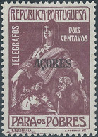 Portogallo-Portugal-Azzorre-Azores-1912 Overprinted 'AÇORES' In Black On 2c Brown-lilac,TELEGRAFOS -,Trace Hinged,Gum - Ongebruikt