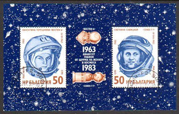 BULGARIA 1983 First Woman In Space Block Used .  Michel Block 134 - Used Stamps