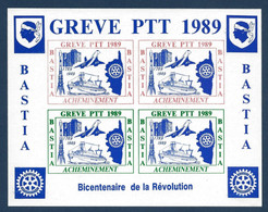 France Timbres Bloc De Grève En Corse Bastia 1989 Bicentenaire De La Revolution TGV Concorde Fusée TTB - Andere & Zonder Classificatie