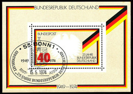 BUNDESREPUBLIK 1974 Block 25 Jahre Bundesrepublik Deutschland ESST BONN ABART - Altri & Non Classificati