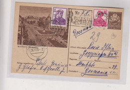 ROMANIA 1955 PITESTI Registered Postal Stationery To Germany - Covers & Documents