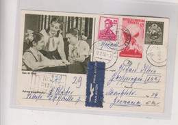 ROMANIA 1956 PITESTI Registered Postal Stationery To Germany - Covers & Documents