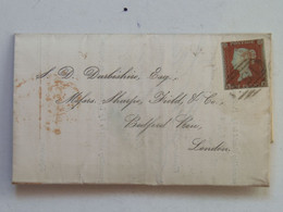 Letter + Cover 1853 One Penny - Brieven En Documenten