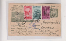 ROMANIA 1954  PITESTI Registered Postal Stationery To Germany - Covers & Documents